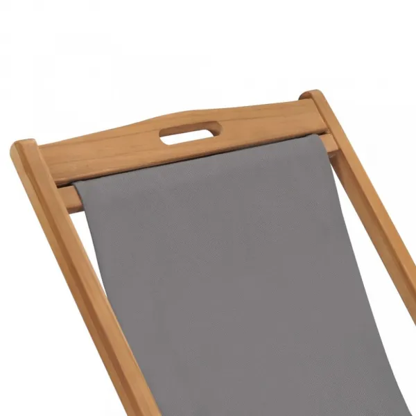 Skladacie plážové kreslo teak Dekorhome Šedá