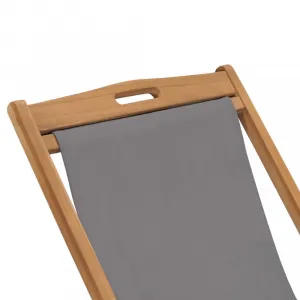 Skladacie plážové kreslo teak Dekorhome Šedá
