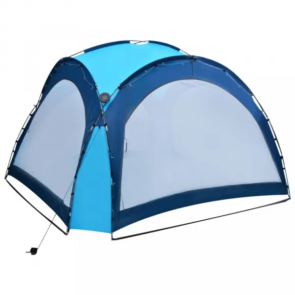 Párty stan s LED svetlami 3,6x3,6 m Dekorhome Modrá