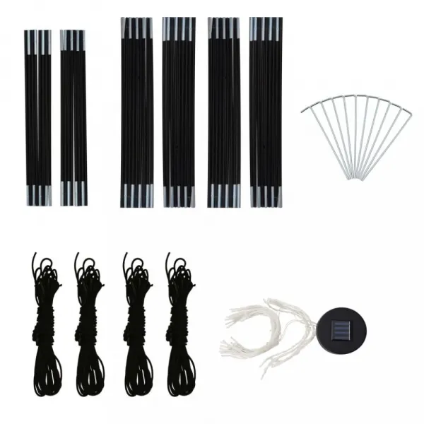 Párty stan s LED svetlami 3,6x3,6 m Dekorhome Modrá