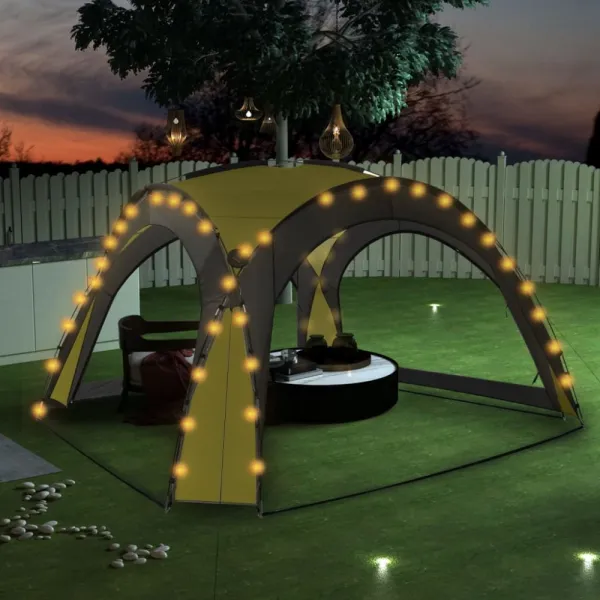 Párty stan s LED svetlami 3,6x3,6 m Dekorhome Modrá