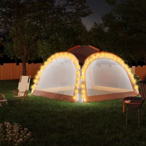 Párty stan s LED svetlami 3,6x3,6 m Dekorhome Modrá