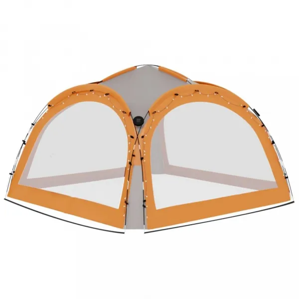 Párty stan s LED svetlami 3,6x3,6 m Dekorhome Modrá