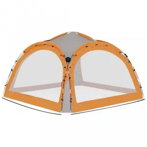 Párty stan s LED svetlami 3,6x3,6 m Dekorhome Modrá