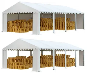 Skladový stan 6x8m biela EKONOMY