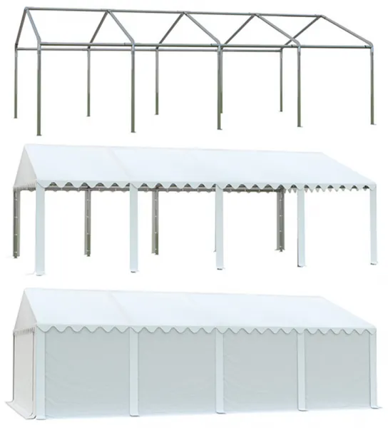 Skladový stan 6x8m biela EKONOMY