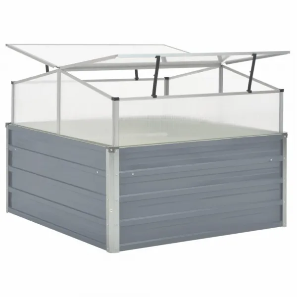 Skleník 100x100x85 cm pozinkovaná oceľ / polykarbonát Dekorhome Šedá