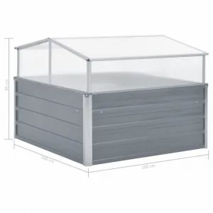 Skleník 100x100x85 cm pozinkovaná oceľ / polykarbonát Dekorhome Šedá