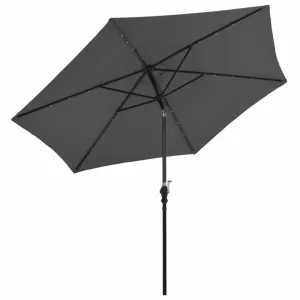 Závesný slnečník s LED Ø 300 cm Bílá
