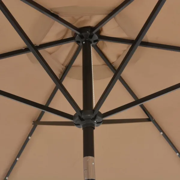 Závesný slnečník s LED Ø 300 cm Bílá