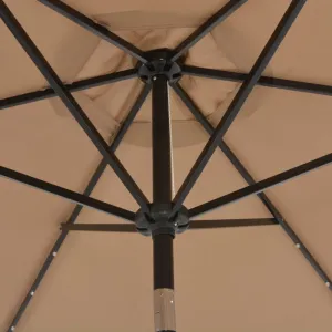 Závesný slnečník s LED Ø 300 cm Bílá