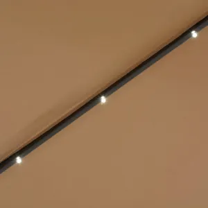 Závesný slnečník s LED Ø 300 cm Bílá