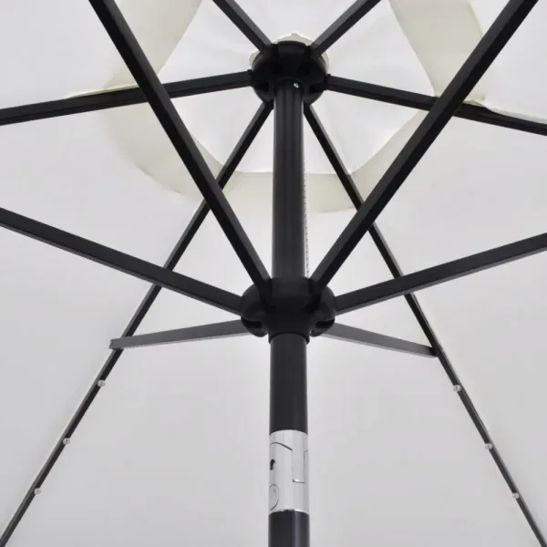 Závesný slnečník s LED Ø 300 cm Bílá