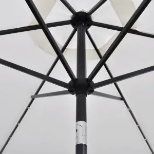 Závesný slnečník s LED Ø 300 cm Bílá