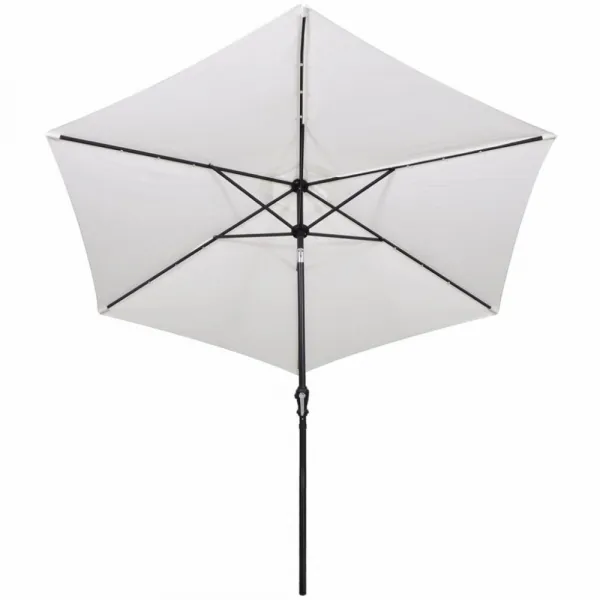 Závesný slnečník s LED Ø 300 cm Bílá