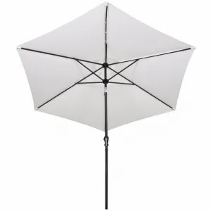 Závesný slnečník s LED Ø 300 cm Bílá