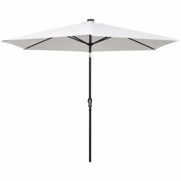 Závesný slnečník s LED Ø 300 cm Bílá