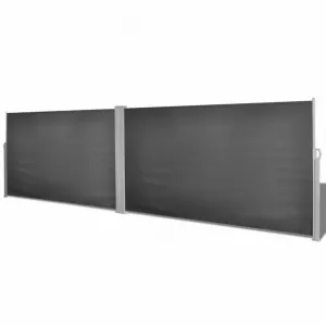 Zaťahovací postranné markíza / zástena 160x600 cm Černá