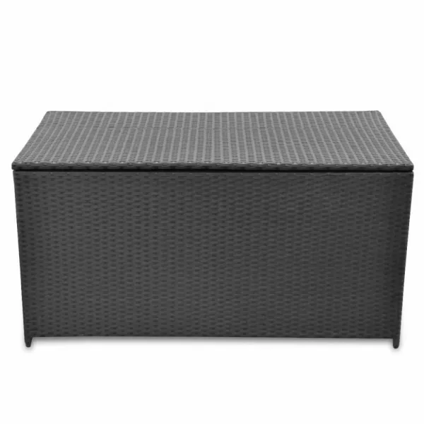 Záhradný úložný box polyratan Dekorhome Černá