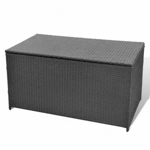 Záhradný úložný box polyratan Dekorhome Černá