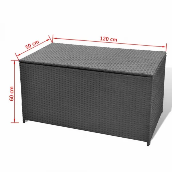 Záhradný úložný box polyratan Dekorhome Černá