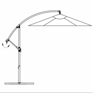 Závesný slnečník Ø 300 cm Modrá