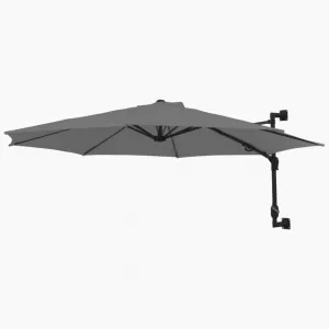Nástenný slnečník Ø 300 cm látka / kov Dekorhome Černá