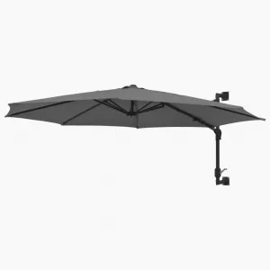 Nástenný slnečník Ø 300 cm látka / kov Dekorhome Černá