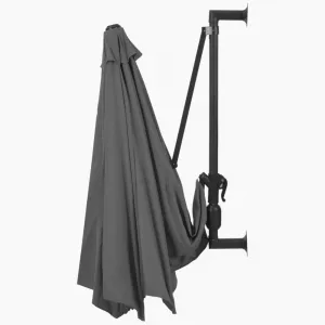 Nástenný slnečník Ø 300 cm látka / kov Dekorhome Černá