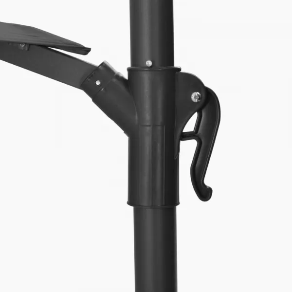 Nástenný slnečník Ø 300 cm látka / kov Dekorhome Černá