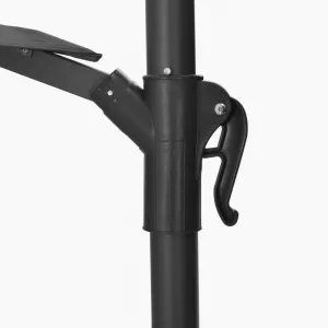 Nástenný slnečník Ø 300 cm látka / kov Dekorhome Černá