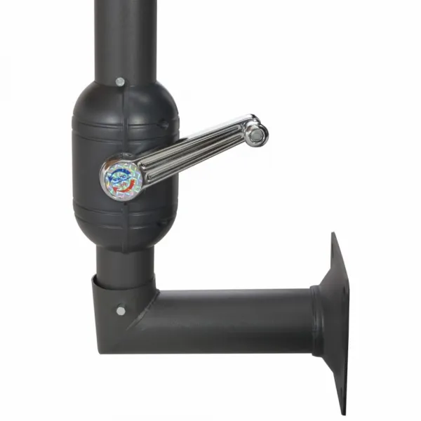 Nástenný slnečník Ø 300 cm látka / kov Dekorhome Černá