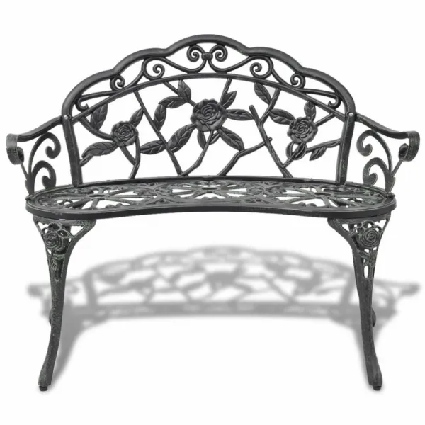 Záhradná lavica 100 cm liaty hliník Dekorhome Černá