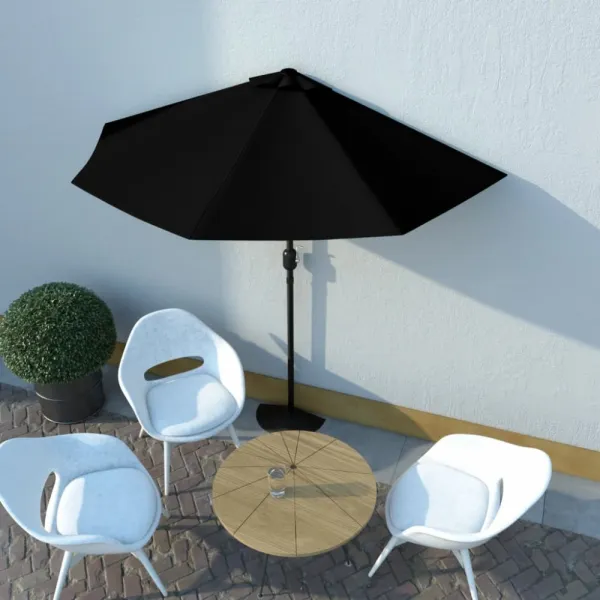Polkruhový slnečník 270x135 cm Dekorhome Cihlová