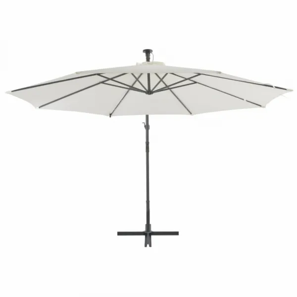 Konzolový slnečník s LED svetlami Ø 350 cm Dekorhome Zelená