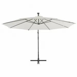 Konzolový slnečník s LED svetlami Ø 350 cm Dekorhome Zelená