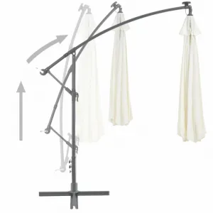 Konzolový slnečník s LED svetlami Ø 350 cm Dekorhome Zelená