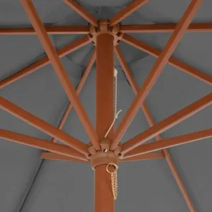 Záhradný slnečník s drevenou tyčou Ø 300 cm Zelená