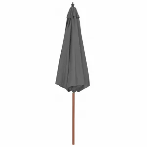 Záhradný slnečník s drevenou tyčou Ø 300 cm Zelená