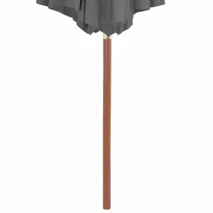 Záhradný slnečník s drevenou tyčou Ø 300 cm Zelená
