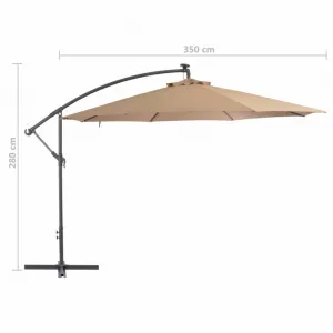Konzolový slnečník s LED svetlami Ø 350 cm Dekorhome Zelená