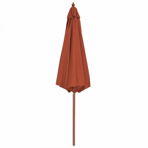 Záhradný slnečník s drevenou tyčou Ø 300 cm Zelená