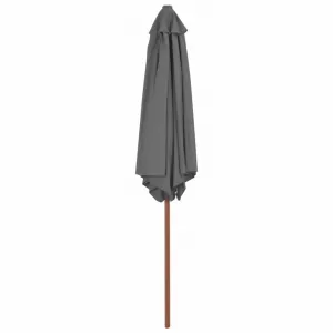 Záhradný slnečník s drevenou tyčou Ø 270 cm Antracit
