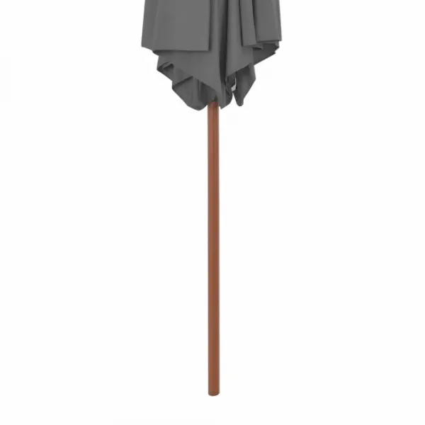 Záhradný slnečník s drevenou tyčou Ø 270 cm Antracit