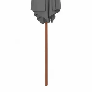 Záhradný slnečník s drevenou tyčou Ø 270 cm Antracit