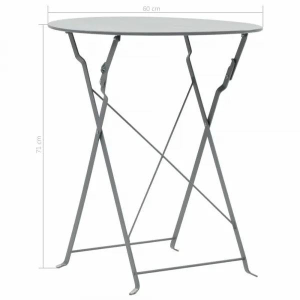Záhradného bistro set 3 ks oceľ Dekorhome Černá