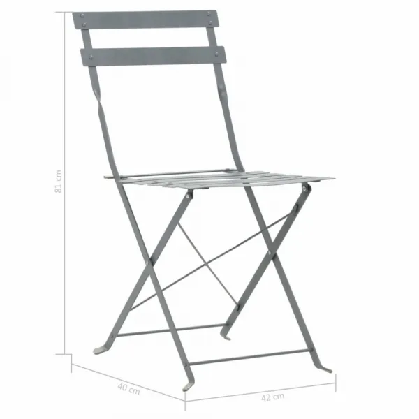 Záhradného bistro set 3 ks oceľ Dekorhome Černá