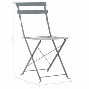 Záhradného bistro set 3 ks oceľ Dekorhome Černá