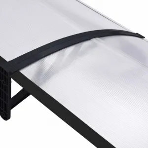 Strieška nad dvere 200 x 80 cm polykarbonát Dekorhome Černá