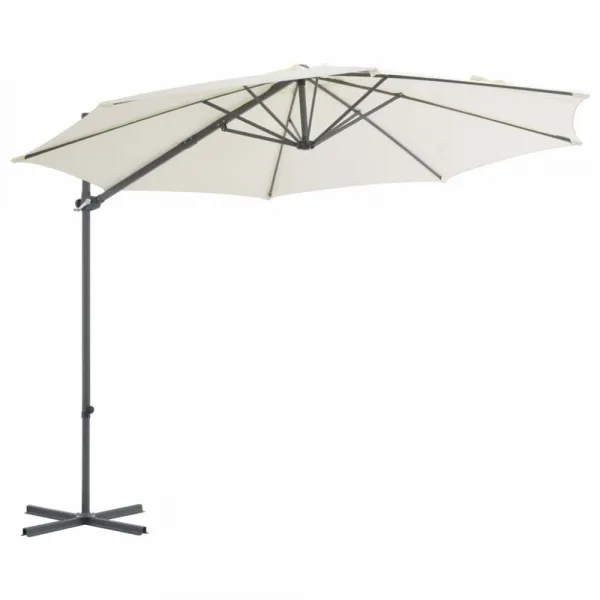 Záhradný slnečník so stojanom Ø 300 cm Dekorhome Šedohnědá taupe